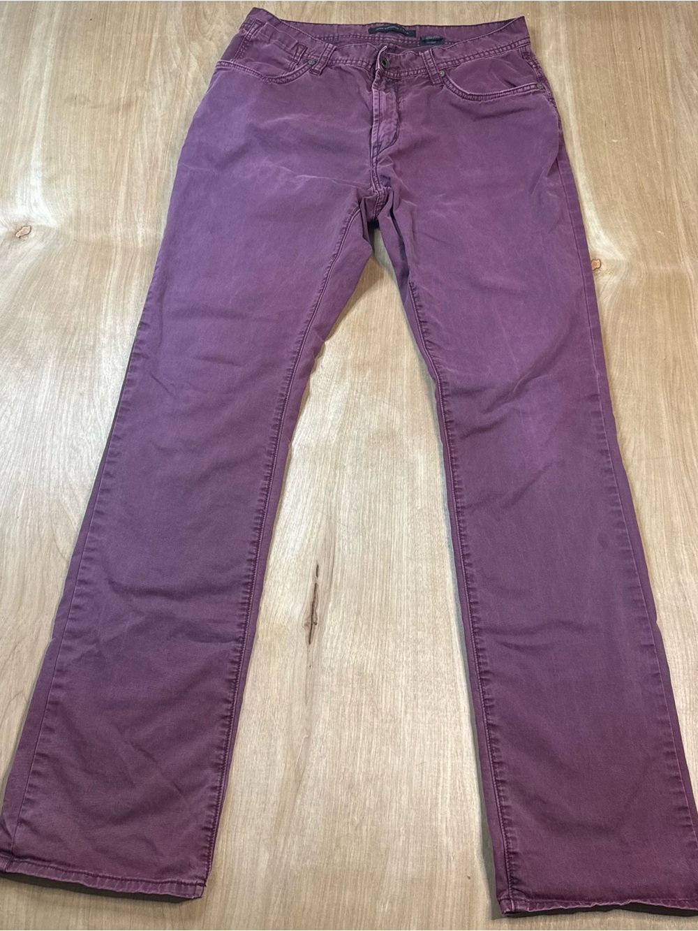 John Varvatos U.S.A. Mens Burgundy Dark Wash Denim Jeans Slim Straight Cotton